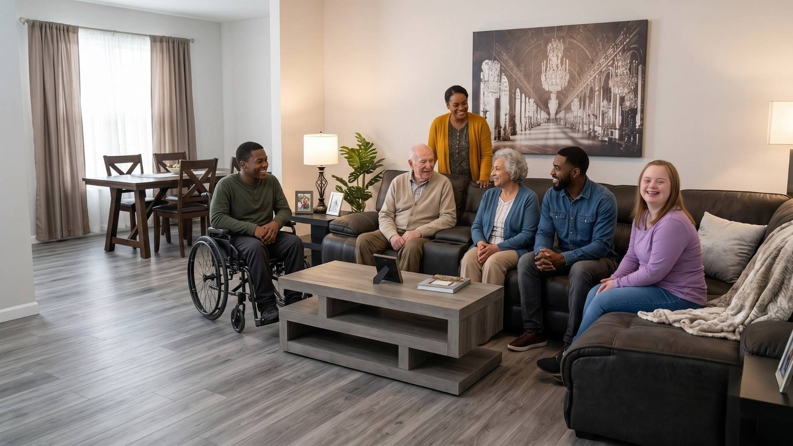 Caregivers and residents of all ages together like family at Angie Home Care AFC